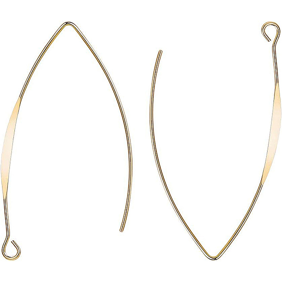 Латунные крючки для сережек, с горизонтальными петлевыми выводами, без никеля , Позолота
