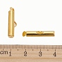 Brass Slide On End Clasp Tubes,  Slider End Caps, 19.5x4mm, Hole: 1~2mm