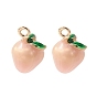 2подвески из латуни с эмалью, имитация фруктов, золотой свет, персиковое очарование