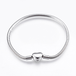 304 Stainless Steel European Style Chains Bracelet Making, with Clasps