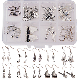DIY Earring Making, with Zinc Alloy Pendants and Brass Earring Hooks, Mixed Shapes