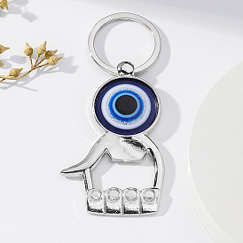 Creative Evil Eye Bottle Opener Keychain Turkish Style Blue Eyes Metal Key Ring Pendant Gift