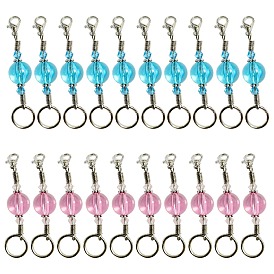 Gorgecraft 20Pcs 2 Colors DIY Keychain Making Kits, including Transparent Acrylic Beads, Iron Coil Cord Ends & Open Jump Rings, Zinc Alloy Lobster Claw Clasps, Tibetan Style Alloy Daisy Spacer Beads