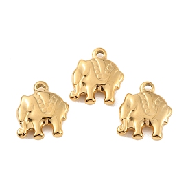 Ion Plating(IP) 304 Stainless Steel Charms, Elephant Charm