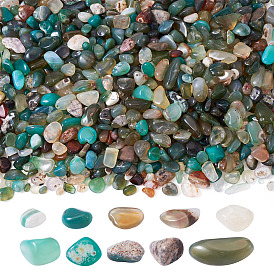 500г окрашенные и нагретые натуральные бусины из агата, без отверстия , самородки