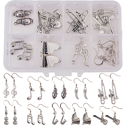 DIY Earring Making, with Zinc Alloy Pendants and Brass Earring Hooks, Mixed Shapes