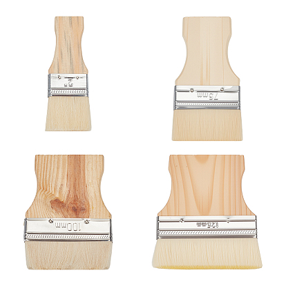 4шт 4 стили шерстяная кисть, с деревянной ручкой, прямоугольные