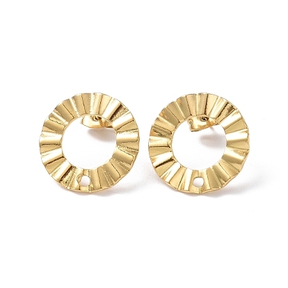 Placage ionique (ip) 304 recherche de boucles d'oreilles en acier inoxydable, anneau