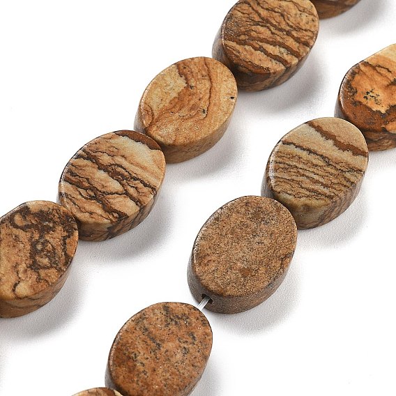 Естественного изображения яшмы бисер нитей, овальные