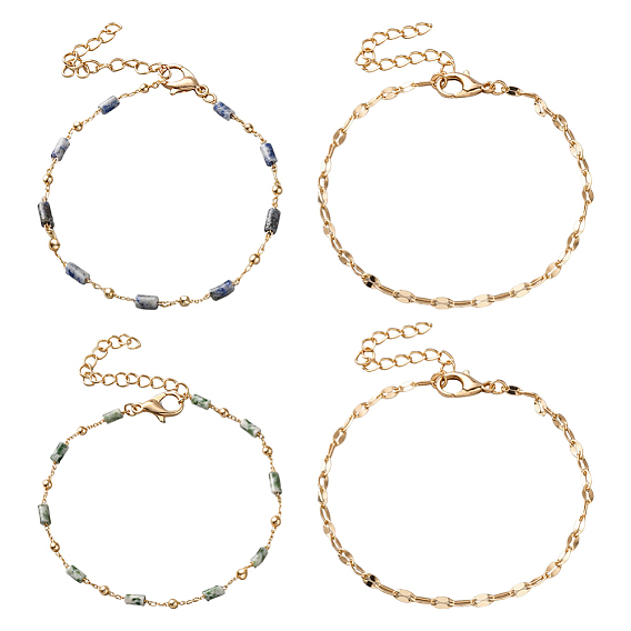 2 сумки 2 стили браслет из натуральных драгоценных камней и набор браслетов с цепочками для женщин