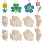 40шт 4 стили деревянные большие подвески, цветок и клевер