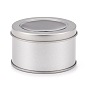 Iron Tins Cans, Storage Box Containers, with Lid and Clear Window, Round