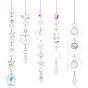 5Pcs 5 Style Clear AB Glass Pendant Decorations, Hanging Sun Catchers, Rainbow Maker, for Home Decoration