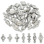 35Pcs 7 Styles 304 Stainless Steel Links, Rhombus Clover Cross Connector Charms, Mixed Shapes, Non-Tarnish