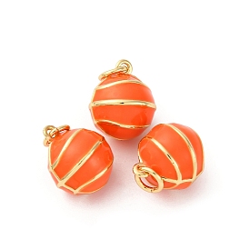 Латунь эмаль прелести, круглый шарм, с целью перехода в кольце, стойки покрытие, без свинца и без кадмия, долговечный, реальный 18 k позолоченный