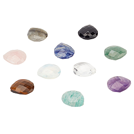 Pandahall elite perles de pierres précieuses mélangées naturelles et synthétiques, la moitié foré, larme, facette