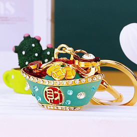 Chinese Style Lucky Charm Car Keychain Bag Pendant Metal Gift