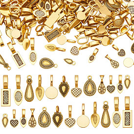 220Pcs 10 Styles Tibetan Style Alloy Charms