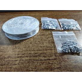 DIY-Sets zur Herstellung von Kettenhalsketten, inklusive 5m 304 Rundschlangenketten aus Edelstahl, 90Stck. Sprungring & Karabinerhaken & klappbare Crimpenden