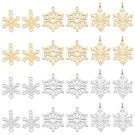 24 шт. 3 стиль 201 подвески-снежинки из нержавеющей стали