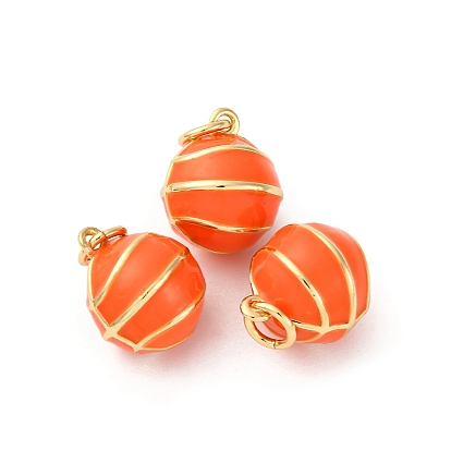 Латунь эмаль прелести, круглый шарм, с целью перехода в кольце, стойки покрытие, без свинца и без кадмия, долговечный, реальный 18 k позолоченный