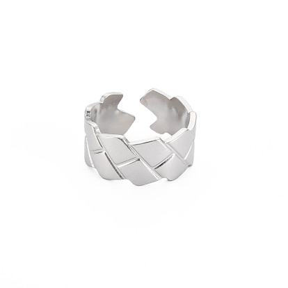 304 anillo de puño abierto ranurado de acero inoxidable para mujer