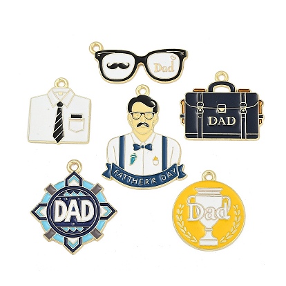 Подвески из сплава с эмалью ко Дню отца, золотые