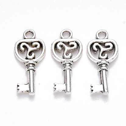Tibetan Style Alloy Pendants, Skeleton Key, Cadmium Free & Lead Free