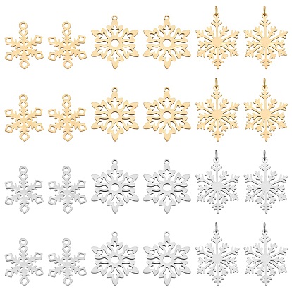 24 шт. 3 стиль 201 подвески-снежинки из нержавеющей стали