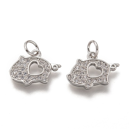 Латунные микропаве прозрачные кубические циркониевые подвески, без кадмия и без свинца, долговечный, свинья