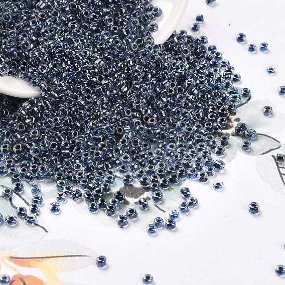 12/0 Glass Seed Beads, Transparent Inside Colours Luster, Round Hole, Round