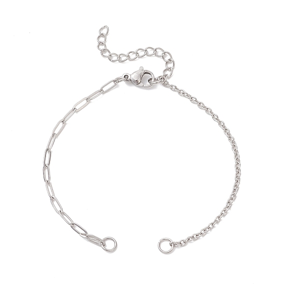 304 изготовление браслета из цепей-скрепок из нержавеющей стали, не тускнеет