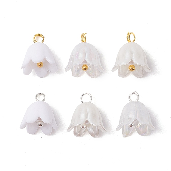 Акриловые цветочные подвески, с медными петлями