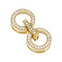1Pc 925 Sterling Silver Fold Over Clasps, Ring, with Crystal Rhinestone, with 1Pc Polishing Cloth