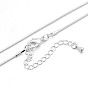 Rack Plating Brass Round Snake Chain Necklaces, with Lobster Claw Clasps and End Chains