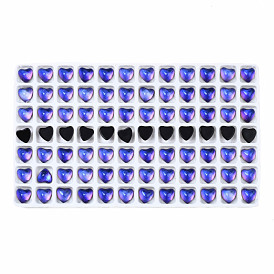 Translucent K9 Glass Cabochons, Flat Back, Heart