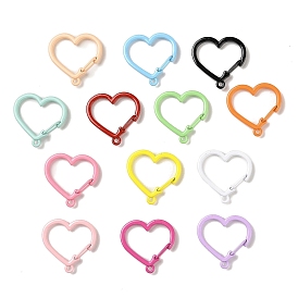 Spray Painted Alloy Key Snap Hook Clasps for Keychains, Heart