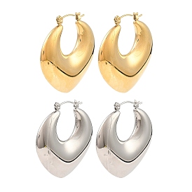 304 Stainless Steel Hoop Earrings for Women, Teardrop