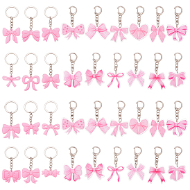 36шт. акриловые брелоки в виде бантиков, с кольцом ключевой железа, платина