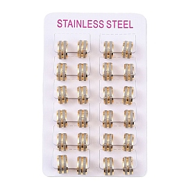 Ионное покрытие (ip) матовое 304 серьги-кольца из нержавеющей стали для женщин, круглые