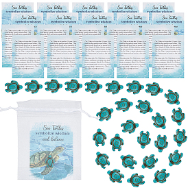 Olycraft DIY Sea Turtle Smiling Wisdom Thank You Gift Kit, Inicluding Synthetic Howlite Beads, Paper Card, Organza Gift Bags