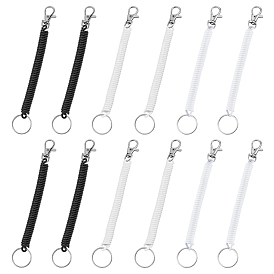 15шт. 3 цвета, подвески из ЭВА в виде спиральной пружинной веревки, с поворотными застежками из сплава и железными кольцами, для украшения рюкзака