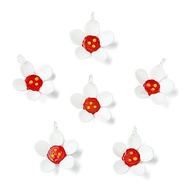 3 кулоны лэмпворк ручной работы, цветок