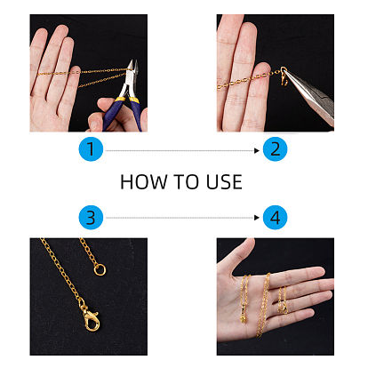 DIY Necklaces Makings, with Brass Brass Cable Chains Necklace Makings & Lobster Claw Clasps & Snap on Bails & Jump Rings