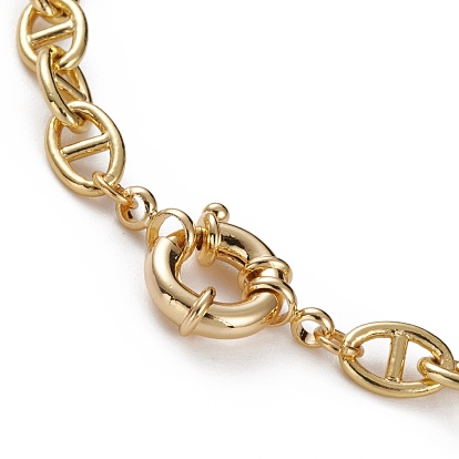 Brass Mariner Link Chain Necklaces, with Spring Ring Clasps