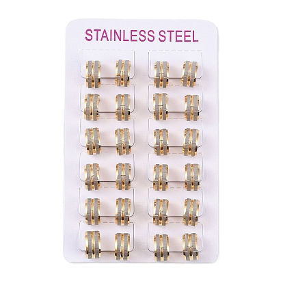 Ионное покрытие (ip) матовое 304 серьги-кольца из нержавеющей стали для женщин, круглые