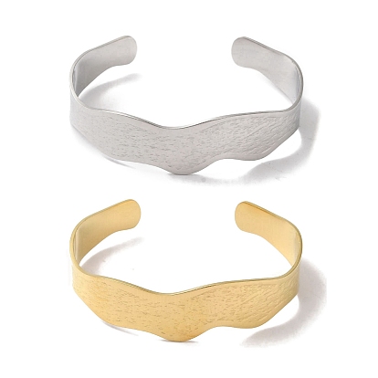 304 Stainless Steel Open Cuff Bangles for Women