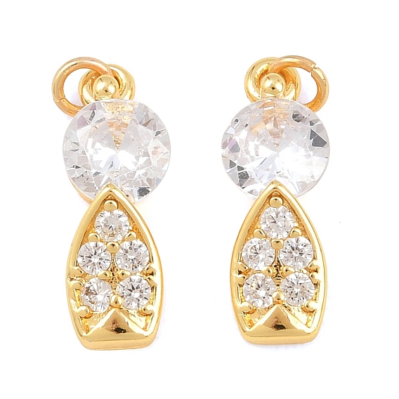 Латунные микро проложить кубического циркония подвески, круглые и листовидные подвески, без свинца и без кадмия, стойки покрытие, долговечный