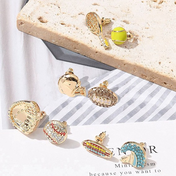 Латунные микро проложить серьги стержня кубического циркония, золотые, слева и справа