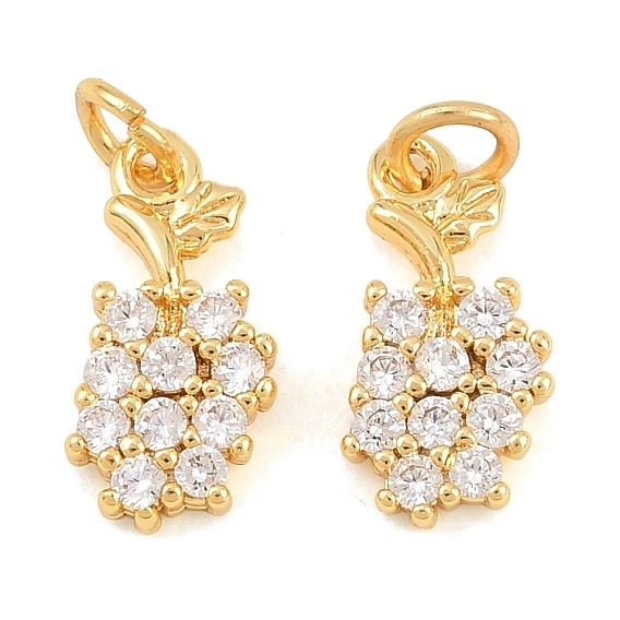 Латунные микро проложить кубического циркония прелести, виноградные чамры, без свинца и без кадмия, стойки покрытие, долговечный